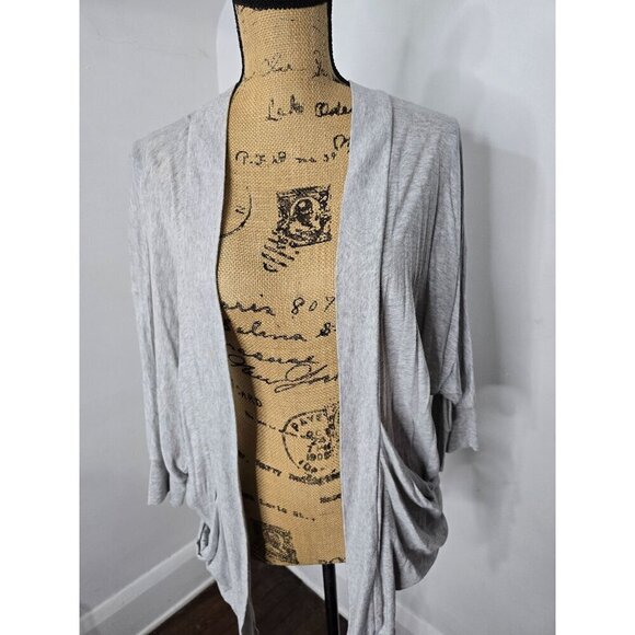 Express Gray Lightweight Drapey Open Front Cardigan - Picture 5 of 6